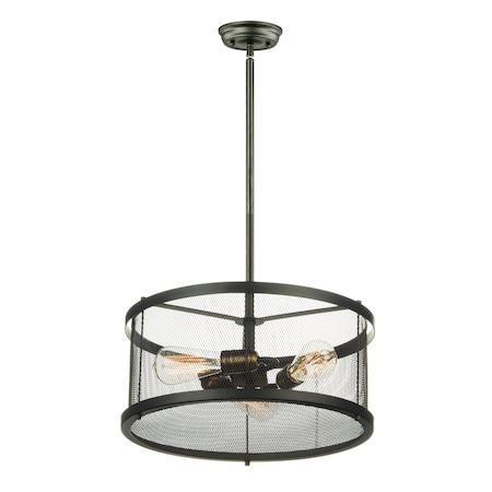 Maxim Lighting Palladium 3-Light 16.5" Wide Black / Natural Aged Brass Pendant Light 20113BKNAB